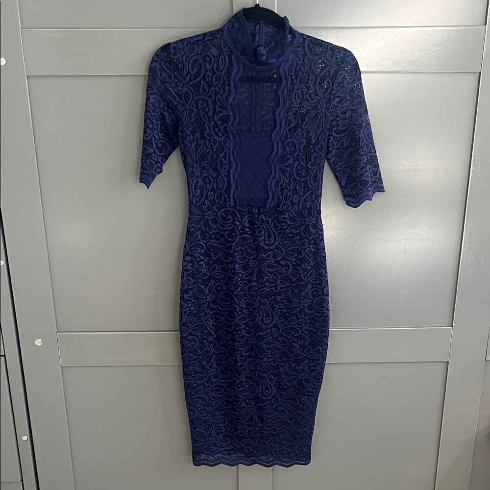 Express Midnight Blue Lace Dress